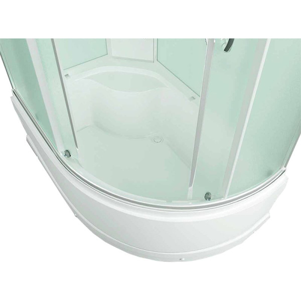 Душевая кабина левосторонняя, задняя стенка белая, стекло матовое, Erlit Comfort ER4512TPL-C3 ER4512TPL-C3-RUS (детальная фотография), 120х80