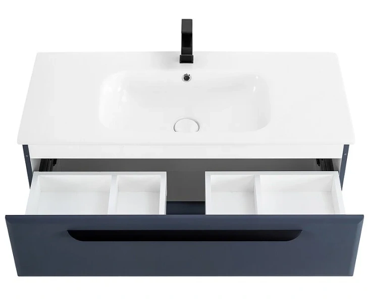 Тумба под раковину подвесная Cezares Eco 120 см Grafito ECO-CER-1200-2C-SO-GR-P (детальная фотография), недорогo, комплект (набор)