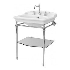 Раковина консоль ArtCeram Hermitage HEL002 68 см со стеклянной полкой