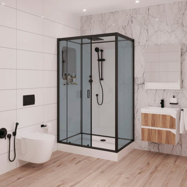 Душевая кабина Niagara Premium 120х80 см левая 69120134QLBLACK (детальная фотография), прямоугольные