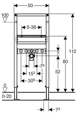 Инсталляция для раковины Geberit Duofix 111.434.00.1 под вертикальный смеситель (детальная фотография), в наличии