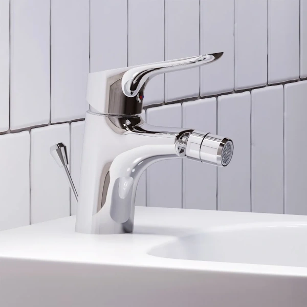 Смеситель для биде Damixa Jupiter 770240 с донным клапаном (детальная фотография), современные, hi-tech