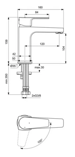 Смеситель для раковины Ideal Standard Cerafine D хром BC687AA (детальная фотография), для раковины
