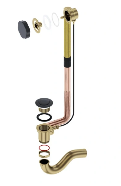 Слив-перелив Timo черный 8003/03 (детальная фотография), с переливом