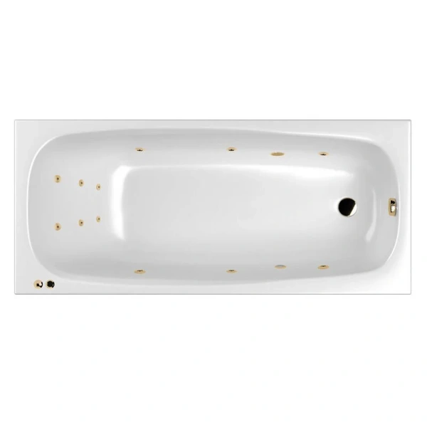 Ванна гидромассажная Whitecross Layla Slim Line, 180 х 80 см, белая/золото, 0122.180080.100.LINE.GL (детальная фотография)