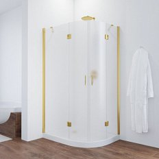 Душевой уголок Vegas-Glass AFS-F 120x80 см профиль золото стекло сатин левый
