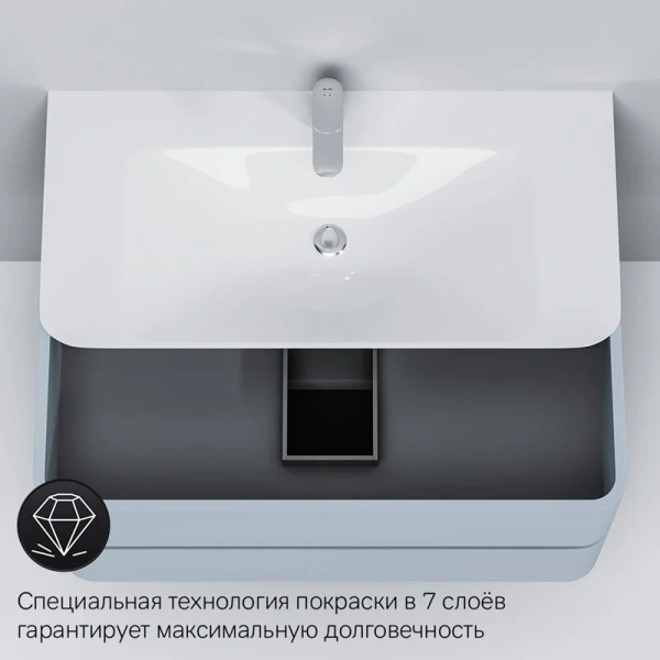 Тумба под раковину подвесная Am.Pm Sensation 100 см светло-голубой глянец M30FHX1002BG (детальная фотография) index_1