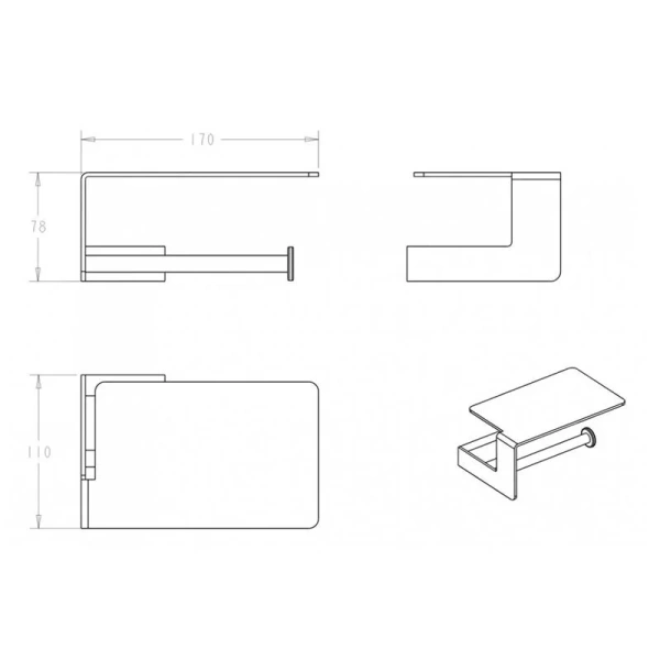 Бумагодержатель Boheme Q бронза 10941-BR (детальная фотография), современные, hi-tech