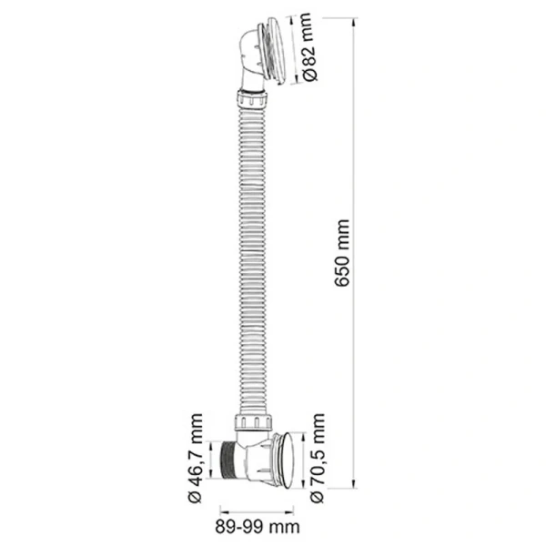 Слив-перелив WasserKRAFT матовое золото A203 (детальная фотография), автомат, клик-клак