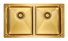 Мойка для кухни Paulmark Twin 78 см брашированное золото