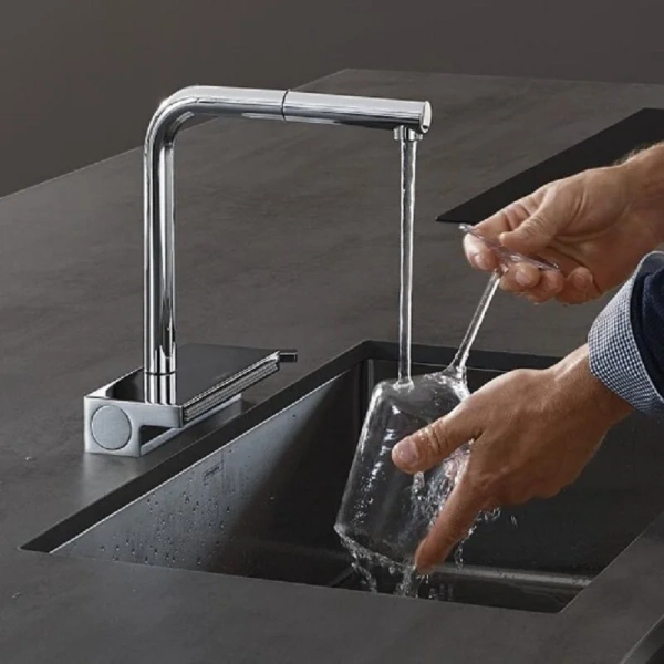 Смеситель кухонный Hansgrohe Aquno Select M81 однорычажный 73836000 (детальная фотография), современные, hi-tech