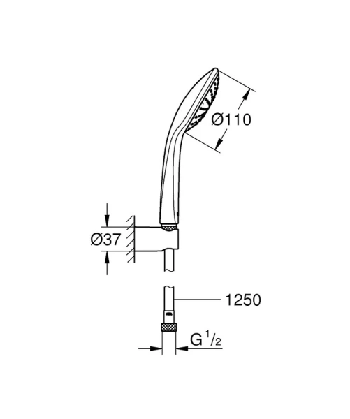 Душевой комплект Grohe Euphoria хром 27354000 (детальная фотография), душевые комплекты, наборы