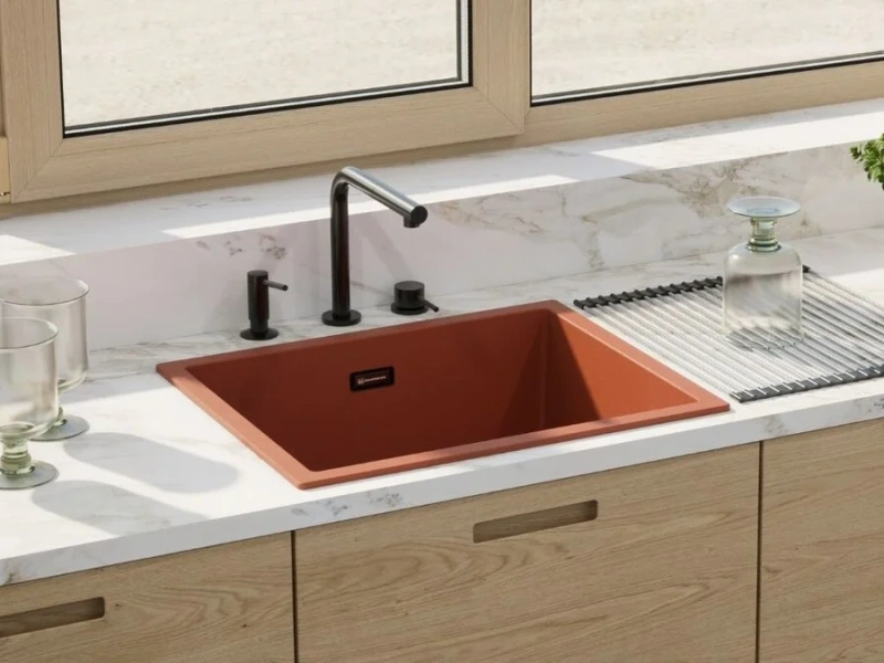 Мойка для кухни Omoikiri Yamakawa 55-U/I-CN 55 см canyon 4997033 (детальная фотография), из искусственного гранита