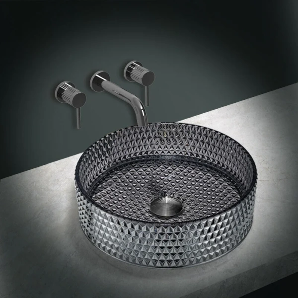 Раковина Vincea 40 см черная VBS-5GL03 (детальная фотография), накладные (на столешницу), пристенные