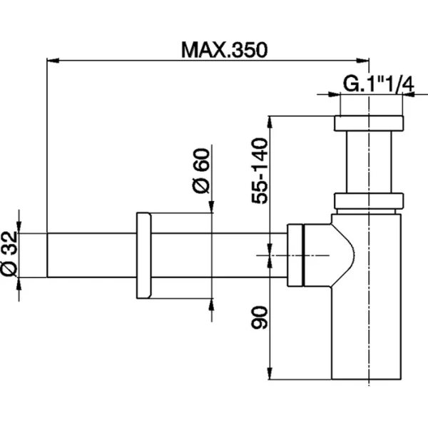 Сифон для раковины Cisal Complementi золото ZA00404224 (детальная фотография), золото