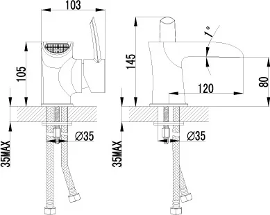 Смеситель для раковины Lemark Atlantiss LM3246C (детальная фотография), для раковины