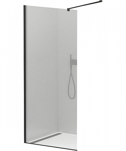 Душевая перегородка Cezares Liberta 110 см стекло прозрачное, профиль черный - фото 2