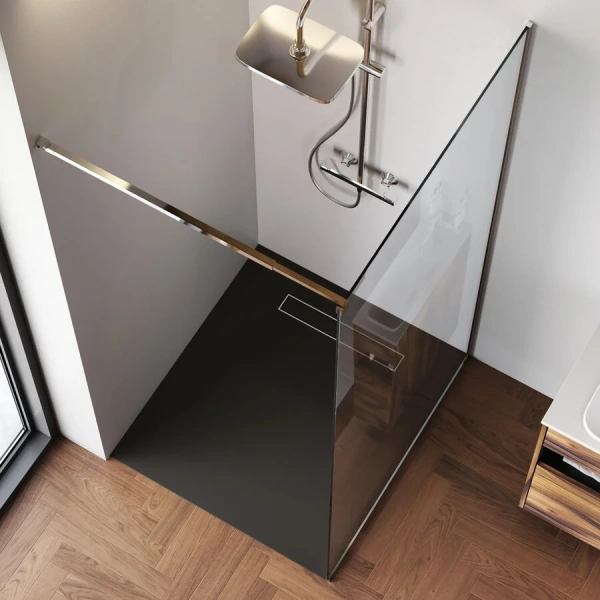 Душевая перегородка Am.Pm Func W84WI-100-F1 100 см прямоугольная (детальная фотография), недорогие, стеклянные