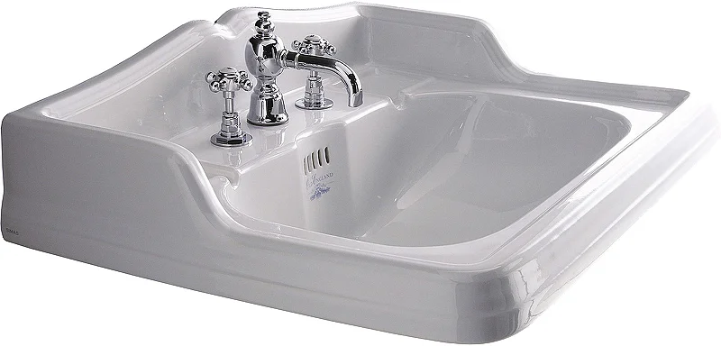 Раковина Simas Arcade 68 см белая AR824bi*3 (детальная фотография), прямоугольной формы, тюльпан