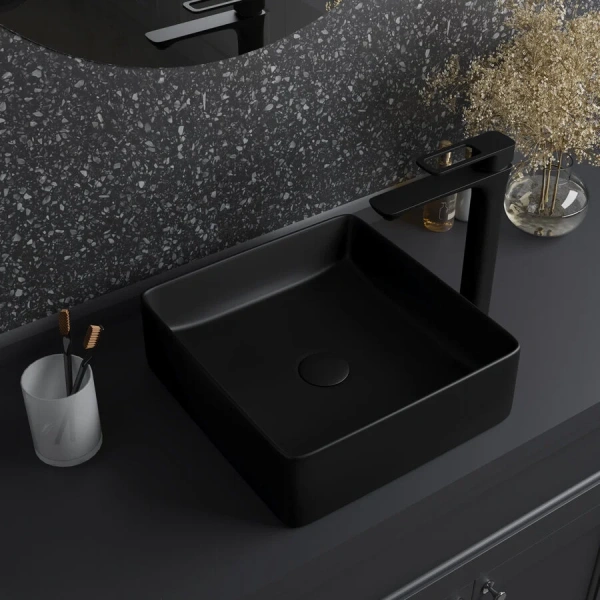 Раковина IDDIS Slide 36 см черная матовая SLIBM01i27 (детальная фотография), керамические