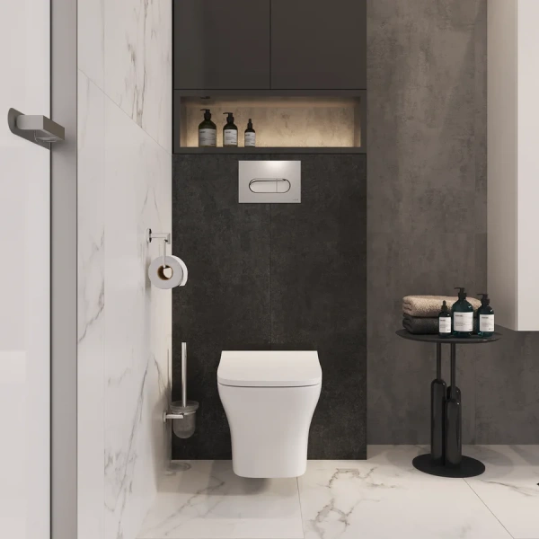 Унитаз подвесной VitrA Zentrum Square квадратный 7484B003-0075 (детальная фотография), современные, hi-tech, прямоугольные