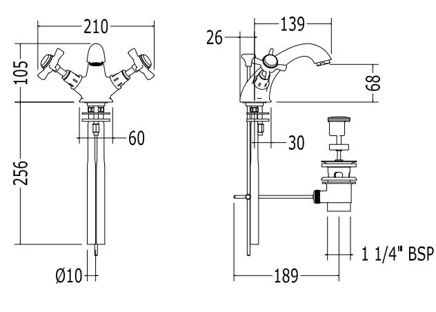Смеситель для раковины Devon&Devon Coventry MARF24 (детальная фотография), современные, hi-tech