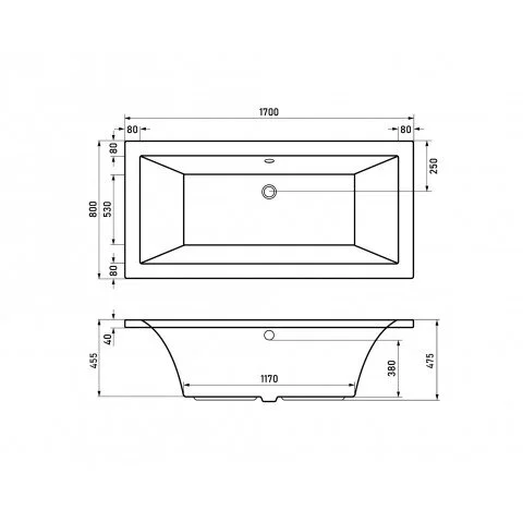 Ванна акриловая Alba Spa Kero ВПР0360000100, 170 x 80 см, цвет белый (детальная фотография), 170х80
