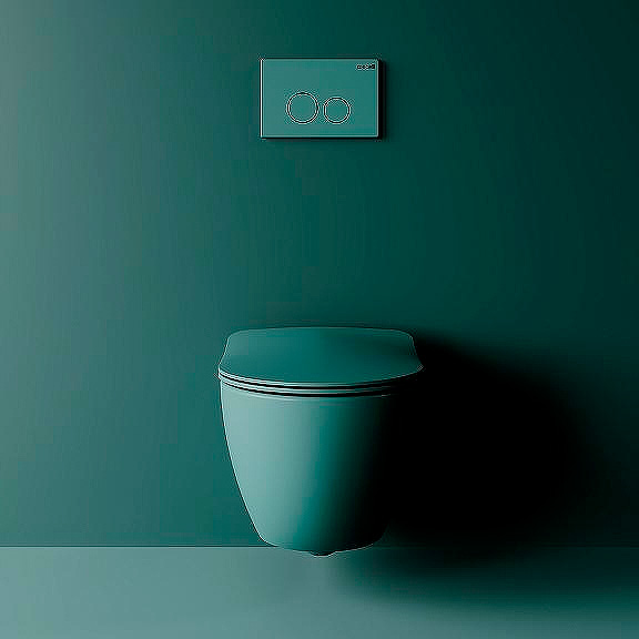 Унитаз подвесной Creavit Free зеленый нил FE322-00NY00E-0000 (детальная фотография), подвесные, встраиваемые