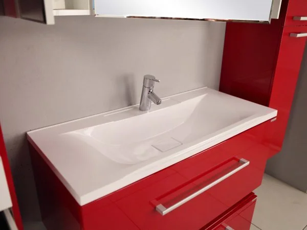 Тумба с раковиной подвесная Акватон Мадрид М 1A170301MA010 120 см с двумя ящиками (детальная фотография), белая