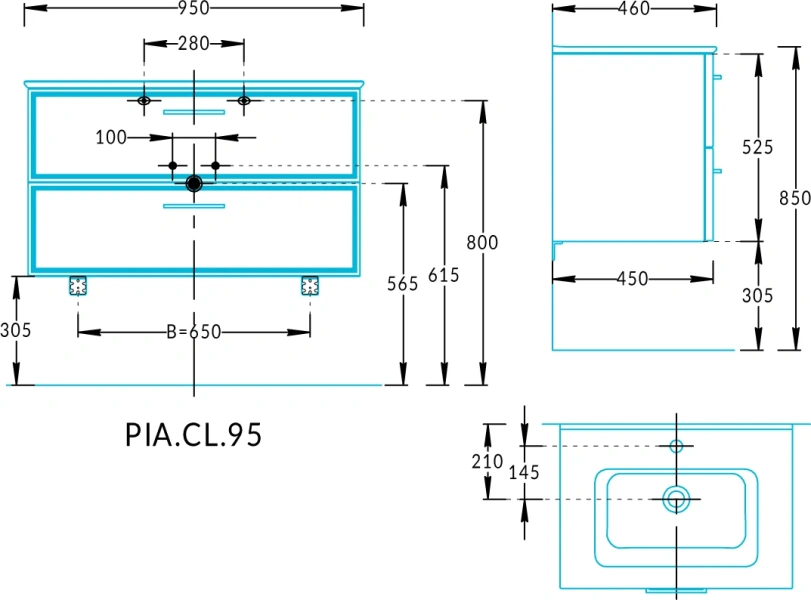 Тумба под раковину подвесная Kerama Marazzi Piano Classic 95 см ясень белый матовый PIA.CL.95\WHT.M (детальная фотография), комплект (набор)