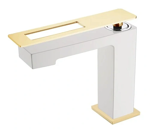 Смеситель для раковины Boheme Q белый/золото - фото 3