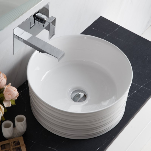 Раковина накладная BelBagno 41 см керамическая, белая BB1420 (детальная фотография), белые