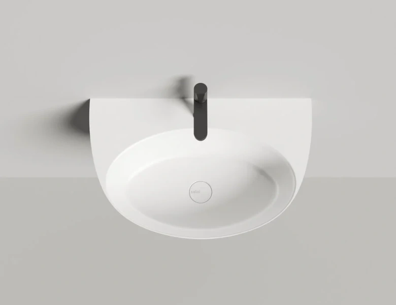 Раковина Salini Alda Wall 03 70 см белый матовый 140323M (детальная фотография), подвесные, накладные (на столешницу), пристенные