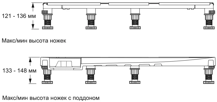 Каркас для поддонов Jacob Delafon Flight Neus размером до 120 см E62524-GA (детальная фотография), в наличии index_1