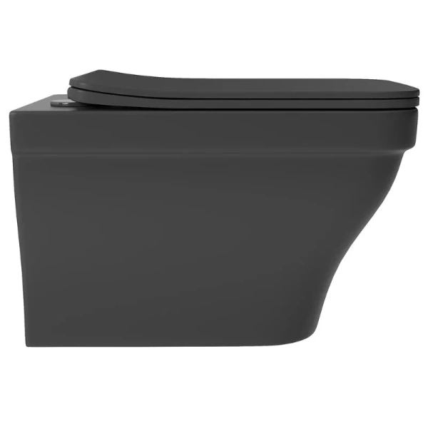 Унитаз подвесной Aqueduto ESTETA черный матовый EST0140 (детальная фотография), современные, hi-tech, прямоугольные