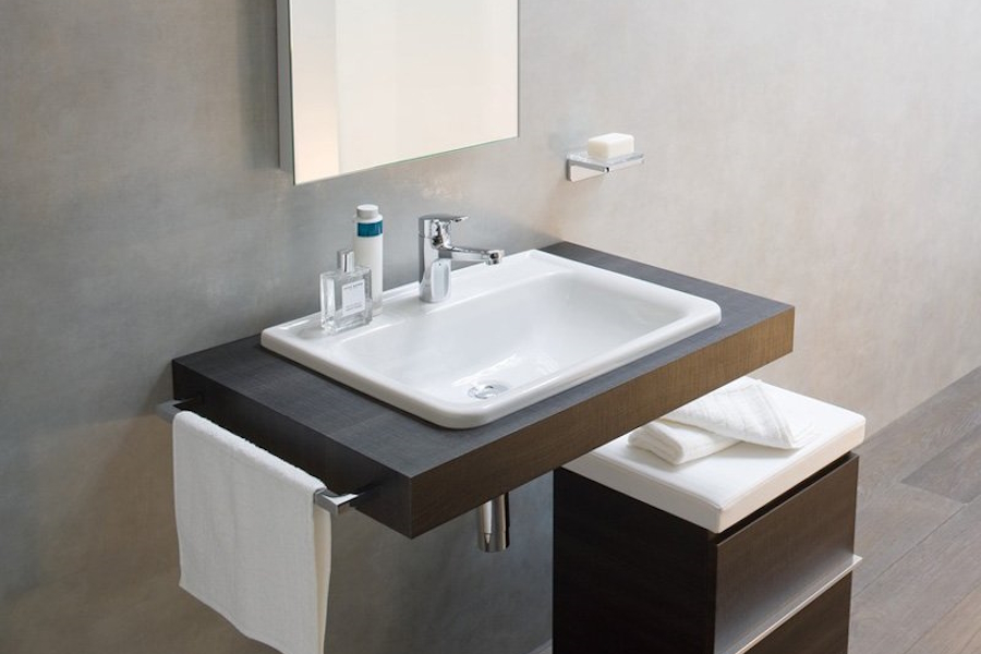 Раковина Laufen Pro 56 см встраиваемая, с 1 отверстием для смесителя 8.1396.1.000.104.1 (детальная фотография), встраиваемые (в столешницу), пристенные