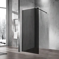 Душевая перегородка Vincea Walk-In 110 см профиль черный стекло тонированное