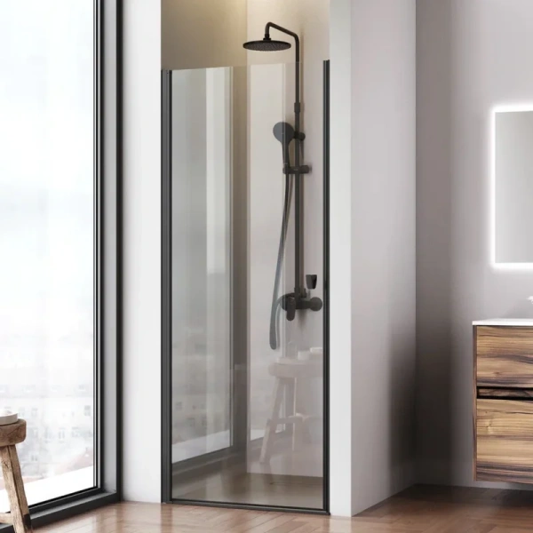 Душевая дверь в нишу Am.Pm Sunny 80 см профиль черный W87G-80-1P-BT (детальная фотография)
