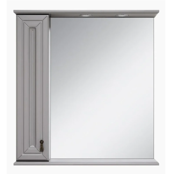 Зеркальный шкаф с подсветкой Misty Лувр 75 см серый правый П-Лвр03075-1504П (детальная фотография)