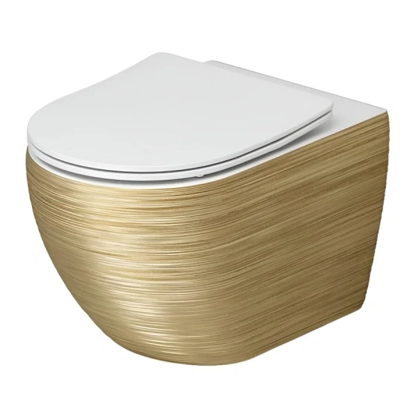 Унитаз подвесной Grossman Color золотистый/белый GR-4411GWS (детальная фотография)