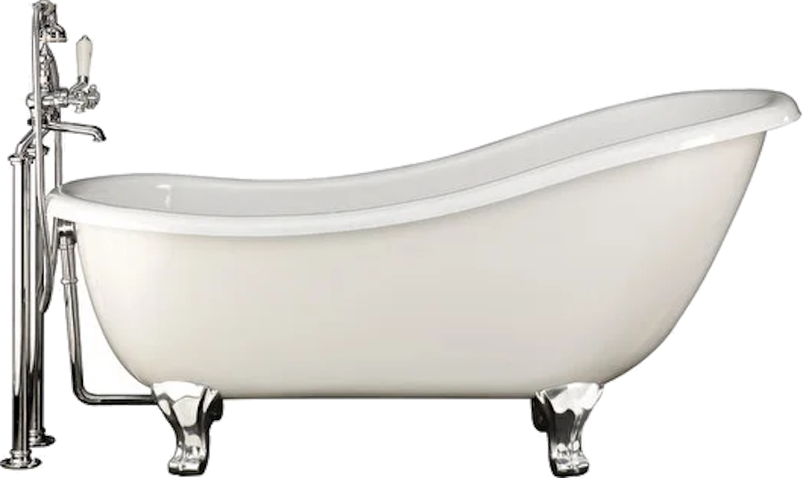 Ванна чугунная без отверстий под смеситель, ножки Eagle, цвет натуральный алюминий, Devon&Devon Regina 2MRREGINAALDD (детальная фотография)