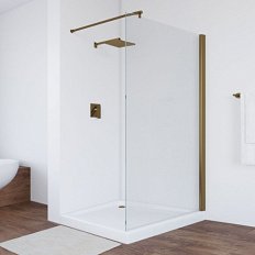 Душевая перегородка профиль бронза стекло прозрачное Vegas-glass