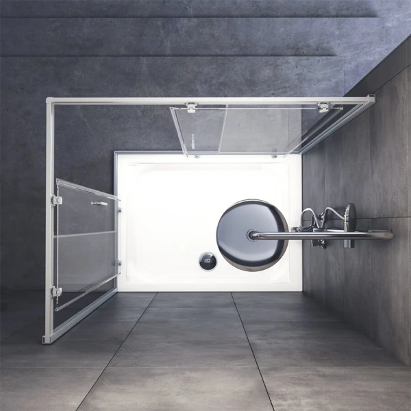 Душевой уголок Am.Pm Gem 120x90 см стекло прозрачное, профиль хром W90G-404-120290-MT (детальная фотография), раздвижные