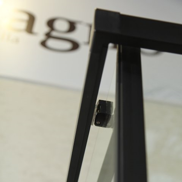 Душевой уголок Cezares Eco 90x90 см стекло прозрачное профиль черный ECO-O-A-2-90-C-NERO (детальная фотография), современные, hi-tech