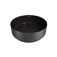 Раковина Grossman Color 35.5 см черная с текстурой кожи