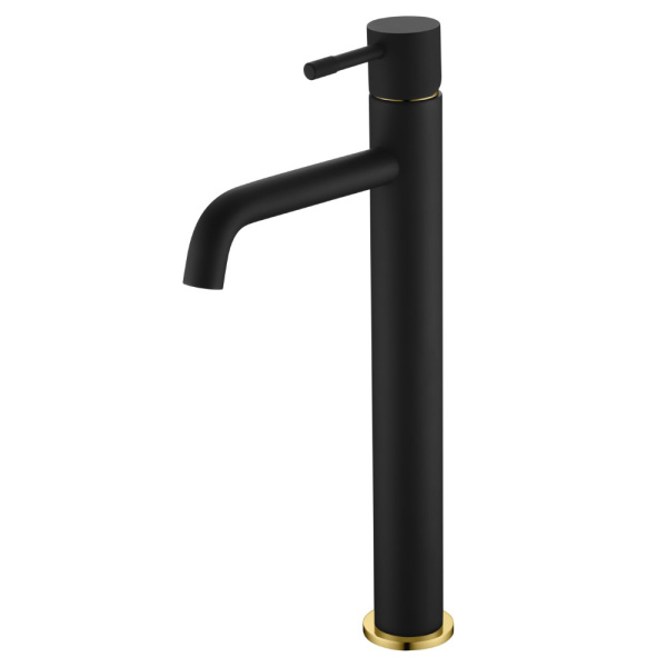 Смеситель для раковины Boheme Uno черный/золото 462-BG (детальная фотография)