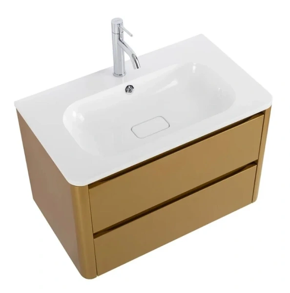 Тумба под раковину подвесная Cezares Relax 80 см брашированное золото RELAX-800-2C-SO-BORO-P (детальная фотография), подвесная