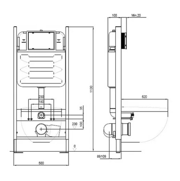 Схема (детальная фотография), для унитаза