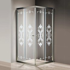 Душевой уголок Cezares Giubileo 90х90 см стекло прозрачное с узором профиль бронза