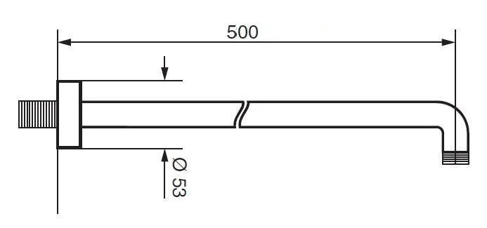 Кронштейн для верхнего душа, цвет бронза, Emmevi C00679(500)BR (детальная фотография), по запросу